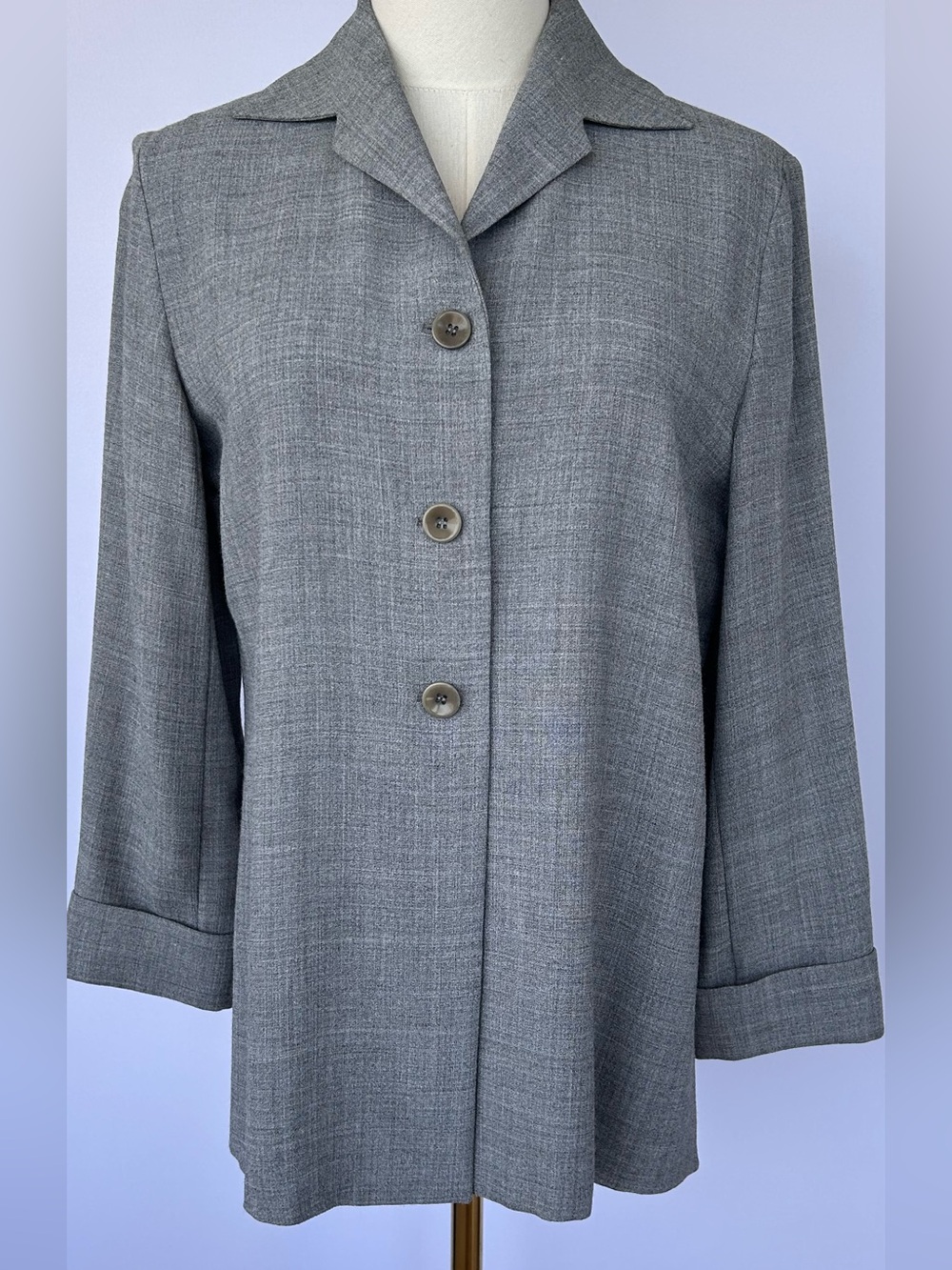 Talbots Petites Women’s Structured Longline Blazer  Button Front Size 4P